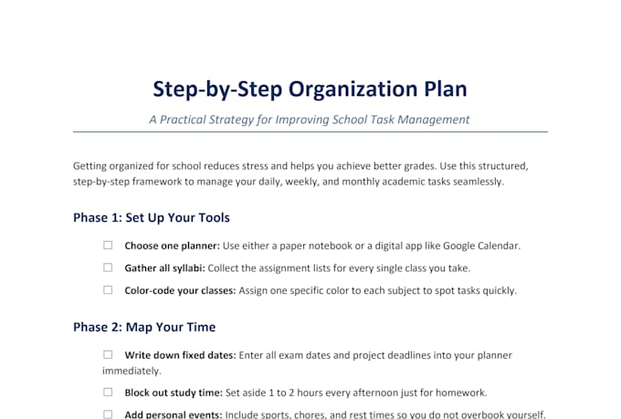 help you improve time management for school tasks